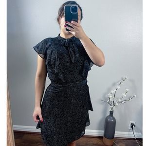 Parker Smocked Waist Tiered Ruffle Printed Chiffon Dress Size S